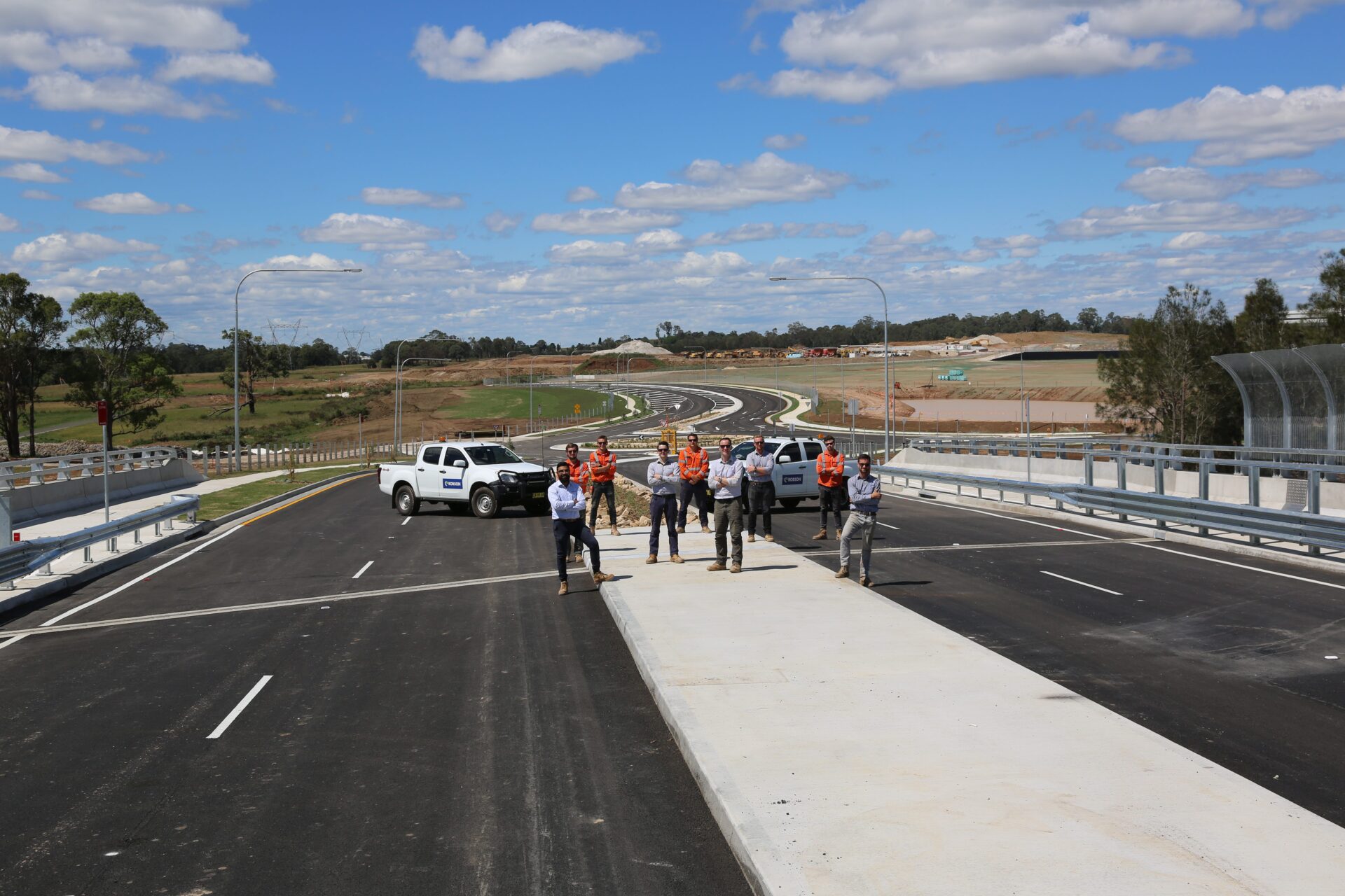 Robson Civil Employees standing on newly constructed road