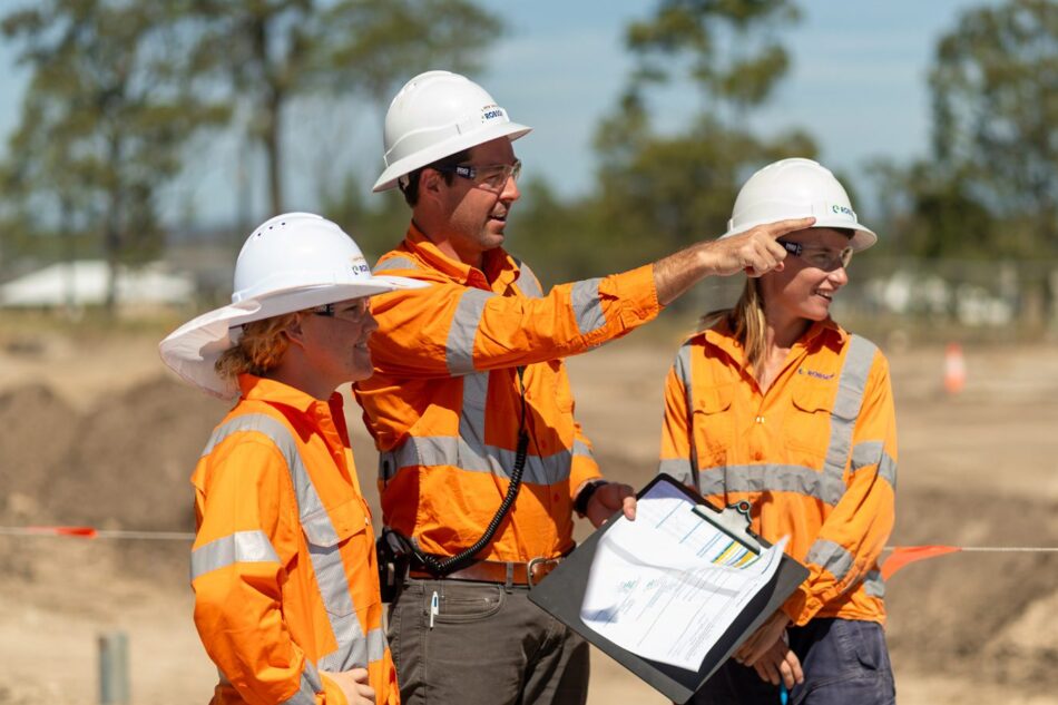Engineers pointing on Civil Subdivision Project