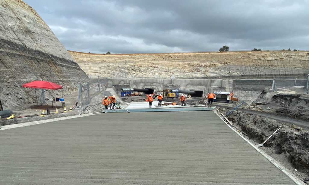 Pouring Concrete for Mine Entry Access Portal Area